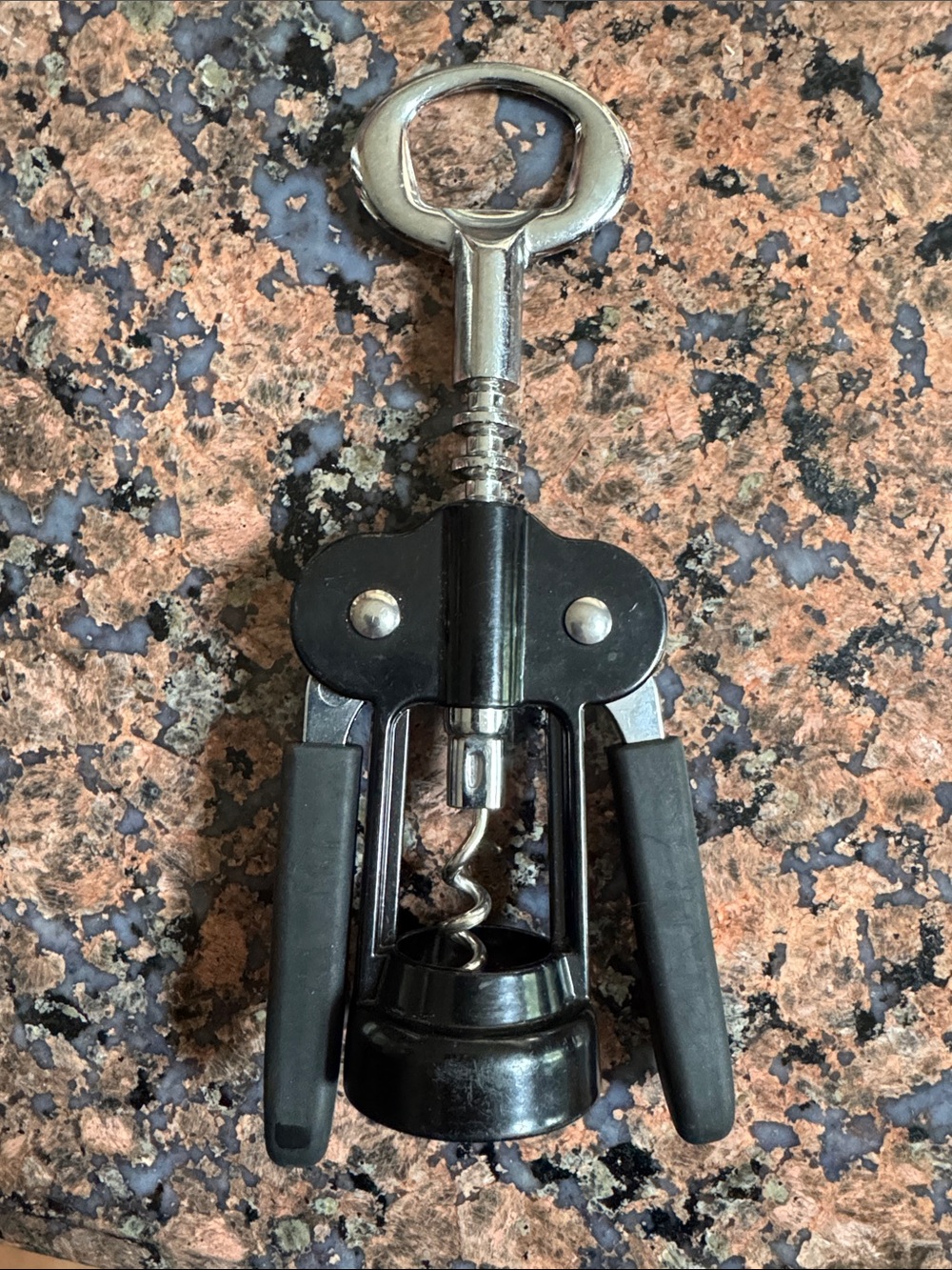 Farberware Black/Silver Stainless Steel Wing Corkscrew wine bottle opener